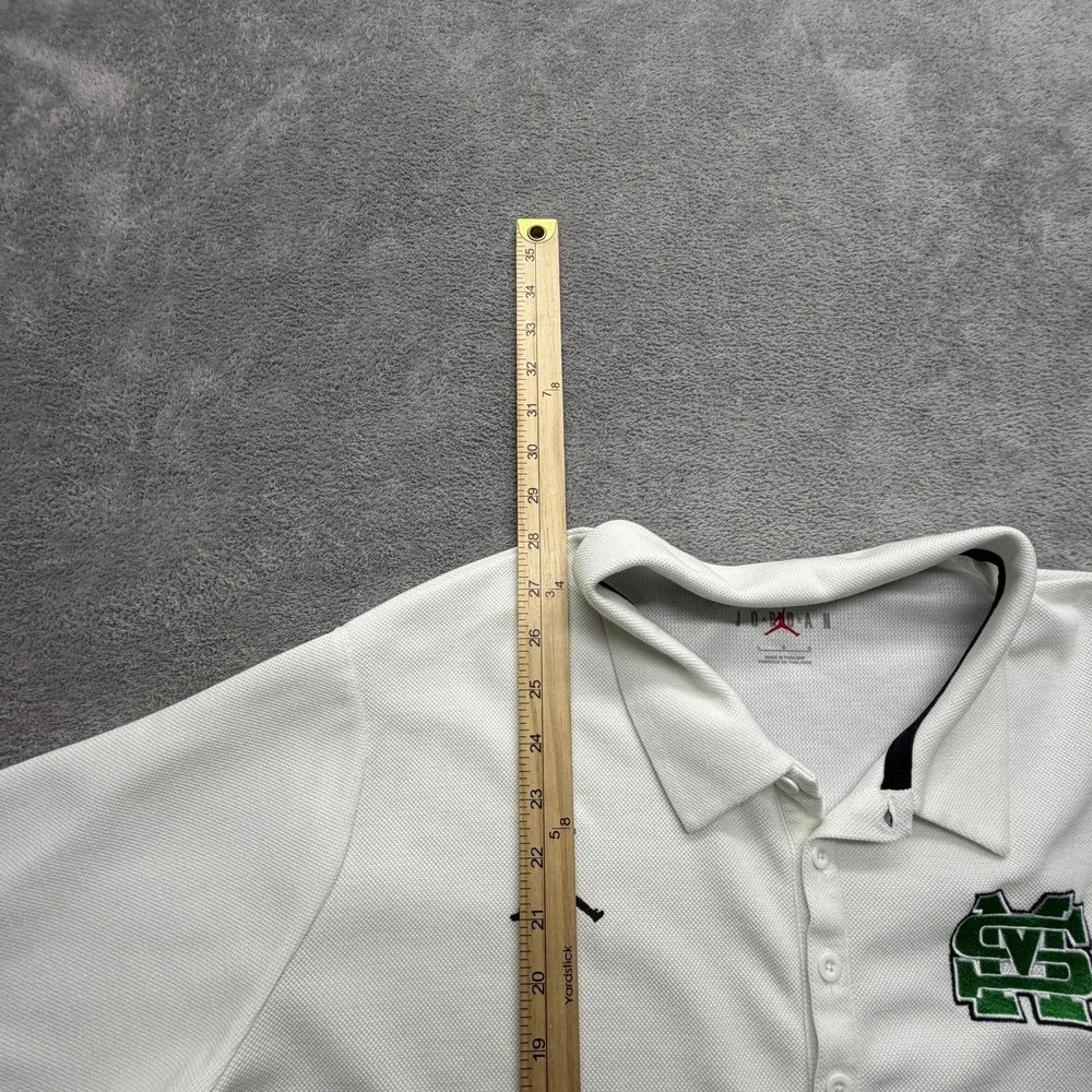 Jordan Polo Shirt Mens‎ L White 92% Polyester 8% Cotton Tagless Mesh Jumpman